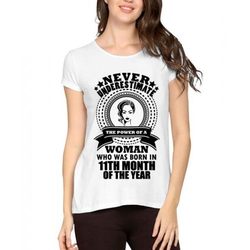 Women's Cotton Biowash Graphic Printed Half Sleeve T-Shirt - Women 11th Month