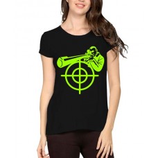 Women's Cotton Biowash Graphic Printed Half Sleeve T-Shirt - You Are On Target