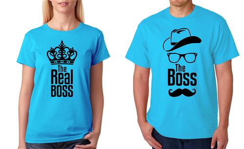 Boss Real Boss Couple Graphic Printed T-shirt
