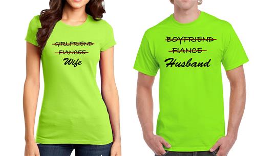 Husband Wife Couple Graphic Printed T-shirt