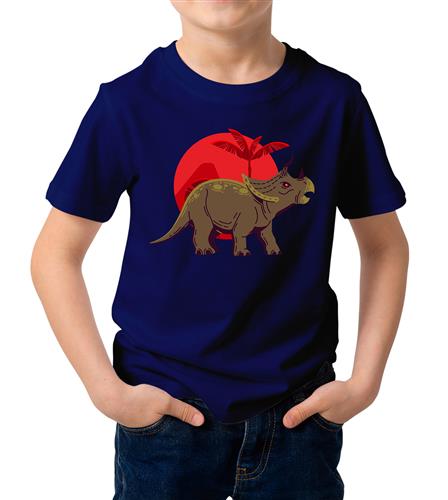 Kid's Anchiceratops  Cotton Graphic Printed Half Sleeve T-Shirt