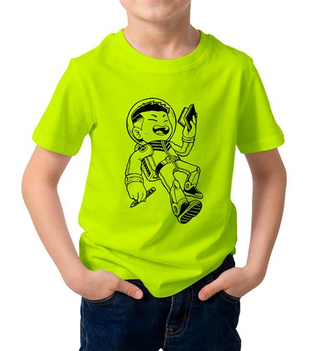 Kid's Astronaut Kid Cotton Graphic Printed Half Sleeve T-Shirt