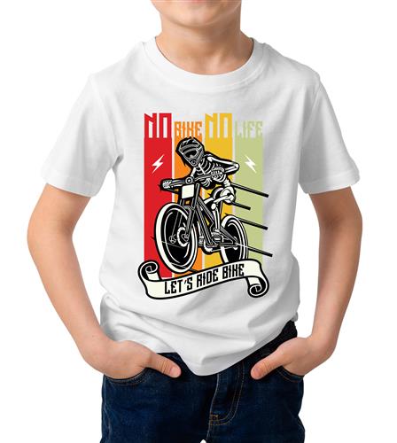 Kid's Bike Life Ride Cotton Graphic Printed Half Sleeve T-Shirt
