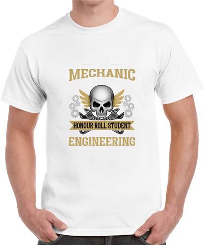 Men's A Mechanic First Time Graphic Printed T-shirt