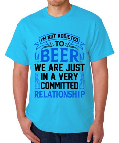 Men's Addicted Beer Very Graphic Printed T-shirt