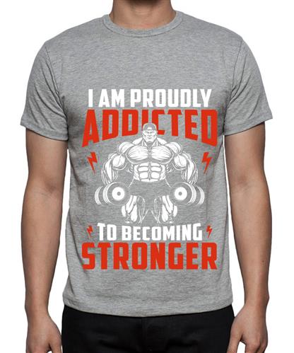 Men's Addicted Stronger Graphic Printed T-shirt