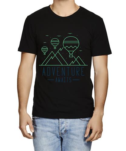 Men's Adventture Awaits Graphic Printed T-shirt