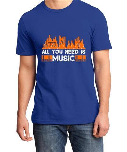 Men's All You Need Is Music Graphic Printed T-shirt