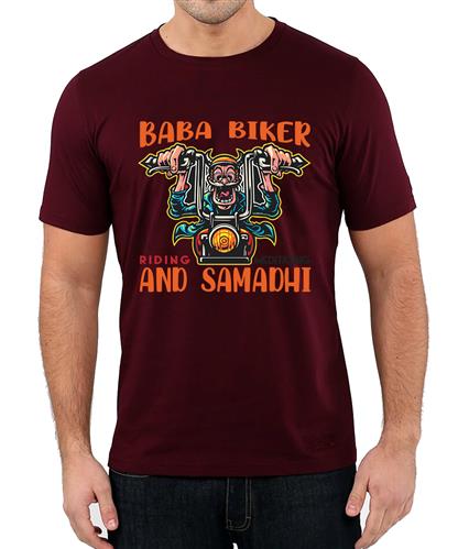 Men's Baba Biker Graphic Printed T-shirt