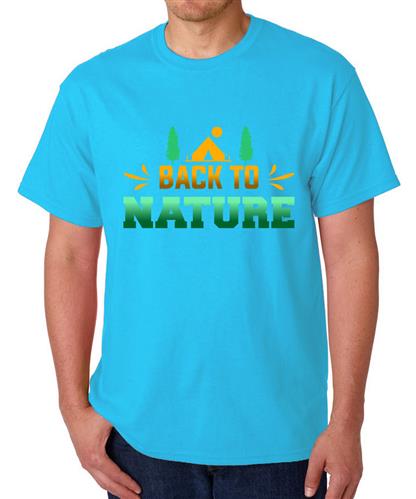 Men's Back Nature Graphic Printed T-shirt