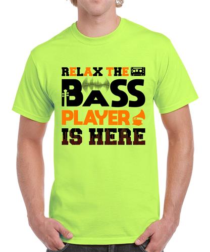 Men's Bass Player Here Graphic Printed T-shirt