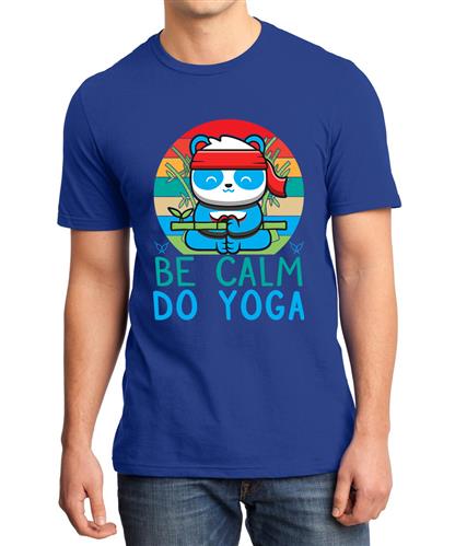 Men's Be Calm Yoga Graphic Printed T-shirt