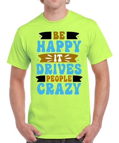 Men's Be Happy People Graphic Printed T-shirt