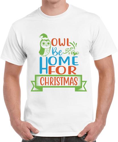 Men's Be Home Owl  Graphic Printed T-shirt