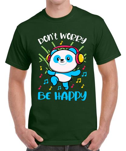 Men's Be Worry Happy Graphic Printed T-shirt