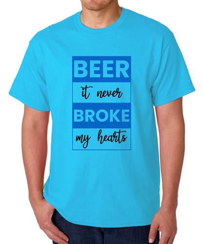 Men's Beer Broke Graphic Printed T-shirt