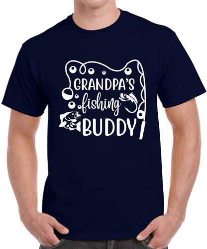 Grandpa's Fishing Buddy Graphic Printed T-shirt