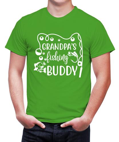 Grandpa's Fishing Buddy Graphic Printed T-shirt