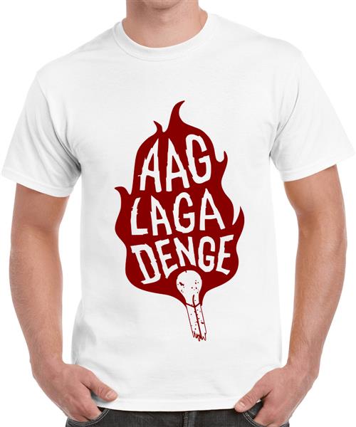 Men's Cotton Graphic Printed Half Sleeve T-Shirt - Aag Laga Denge
