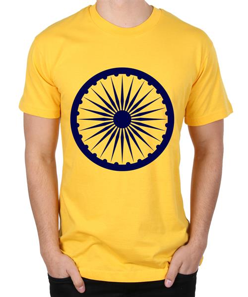 Men's Cotton Graphic Printed Half Sleeve T-Shirt - Ashoka Chakra