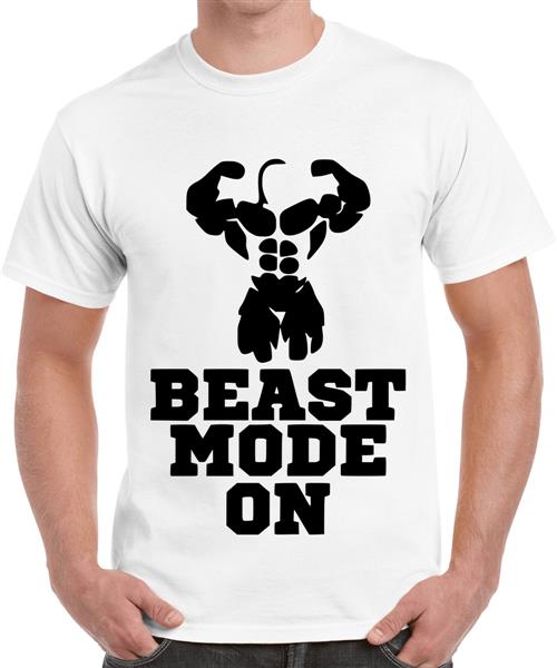 Men's Cotton Graphic Printed Half Sleeve T-Shirt - Beast Mode On
