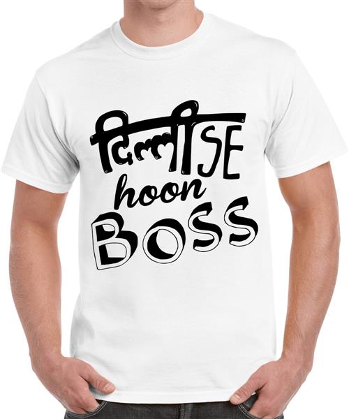 Men's Cotton Graphic Printed Half Sleeve T-Shirt - Delhi Se Hoon Boss