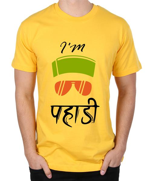 Buy Men's Cotton Graphic Printed Half Sleeve T-Shirt - I'M Pahadi at  