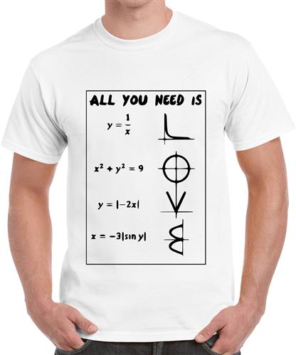 Men's All You Need Is Love Math Vertical T-Shirt
