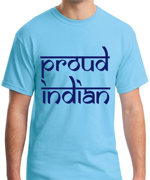 Men's Round Neck Cotton Half Sleeved T-Shirt With Printed Graphics - Proud Indian