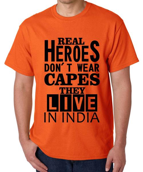 Men's Round Neck Cotton Half Sleeved T-Shirt With Printed Graphics - Real Heores In India 