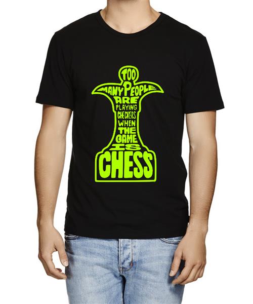 Men's Round Neck Cotton Half Sleeved T-Shirt With Printed Graphics - The Game Is Chess