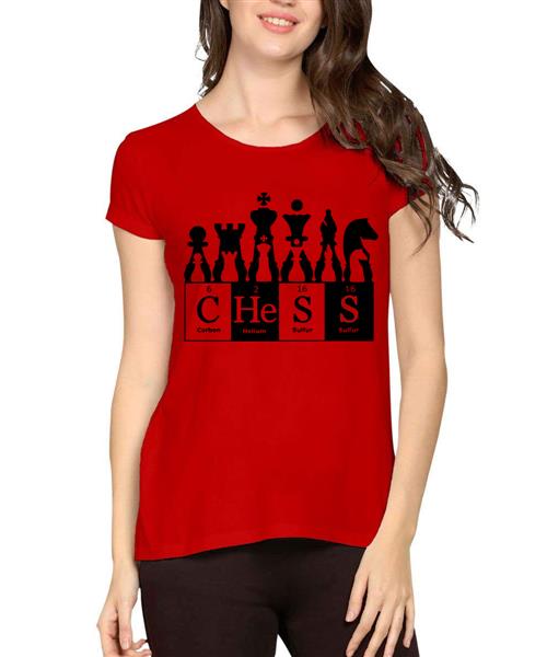 Women's Cotton Biowash Graphic Printed Half Sleeve T-Shirt - Chess Formula