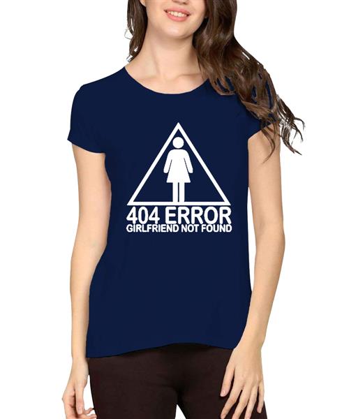 Women's Cotton Biowash Graphic Printed Half Sleeve T-Shirt - 404 Error
