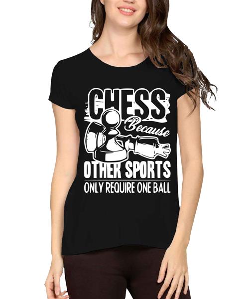 Women's Cotton Biowash Graphic Printed Half Sleeve T-Shirt - Chess