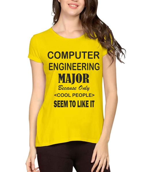 Women's Cotton Biowash Graphic Printed Half Sleeve T-Shirt - Computer Engineering