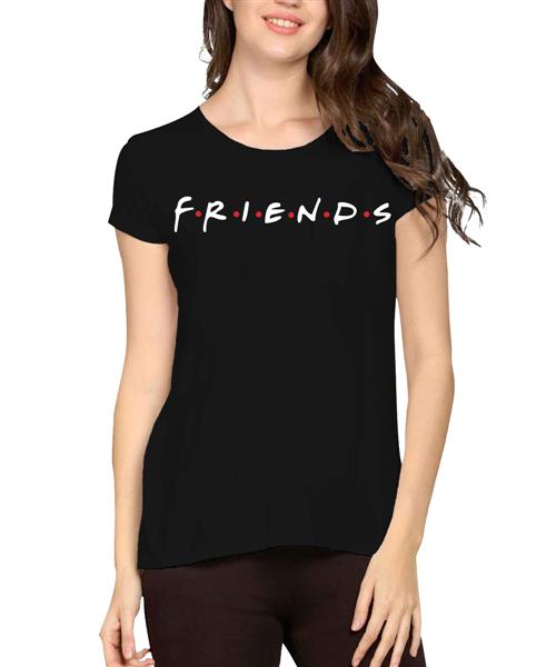 Women's Cotton Biowash Graphic Printed Half Sleeve T-Shirt - Friends