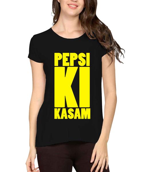 Women's Cotton Biowash Graphic Printed Half Sleeve T-Shirt - Pepsi Ki Kasam