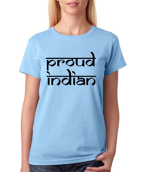 Women's Cotton Biowash Graphic Printed Half Sleeve T-Shirt - Proud Indian