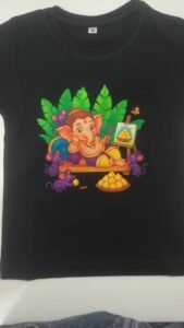 Caseria Girl's Cotton Graphic Printed Half Sleeve T-Shirt - Artist Ganesh photo review